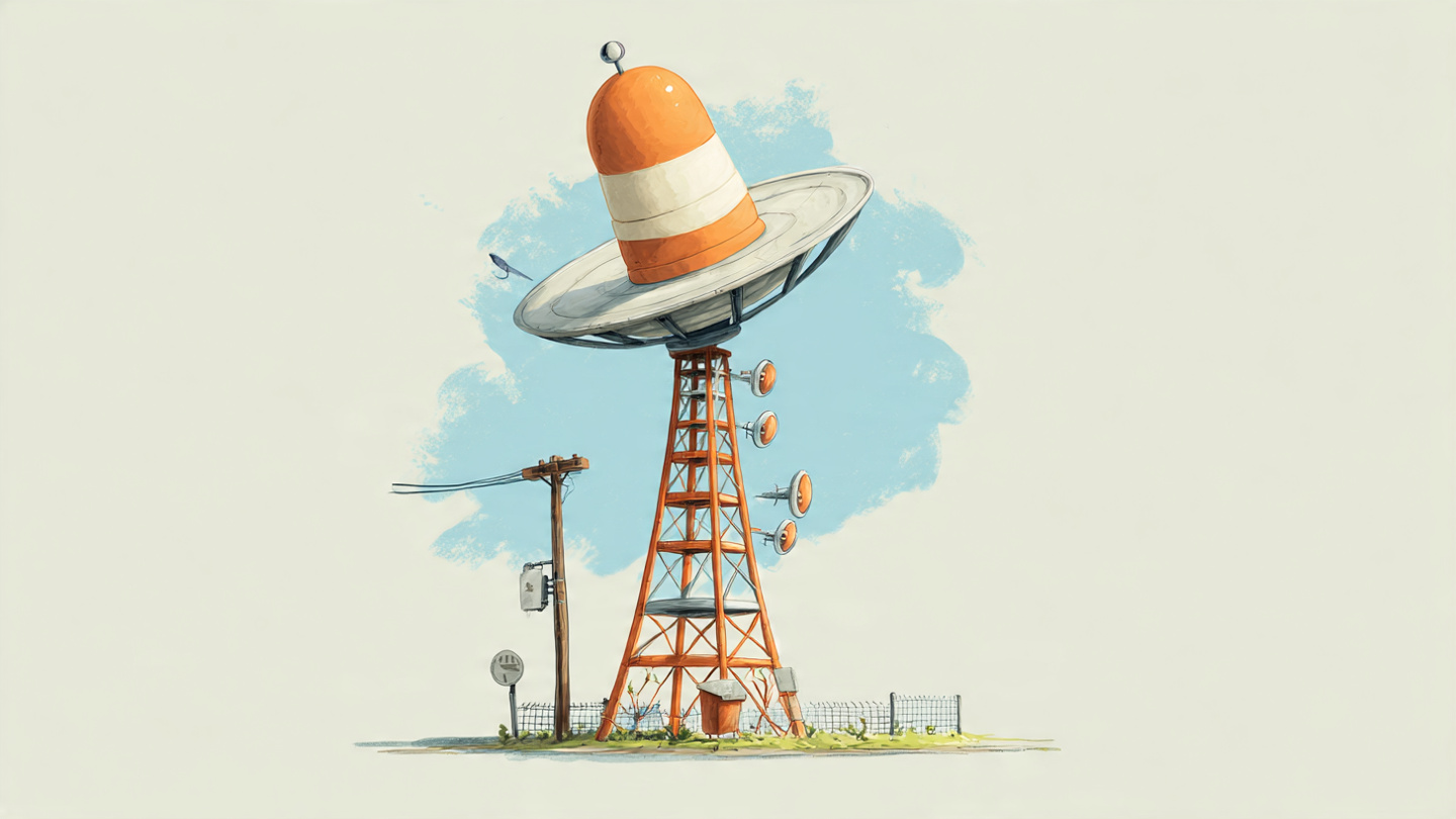 Discone antenna cartoon